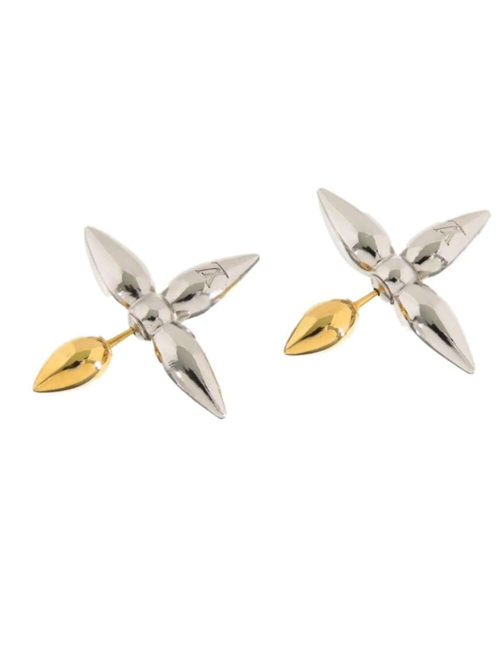Louis Vuitton Boucles D'oreilles Earrings Silver Gold Metal